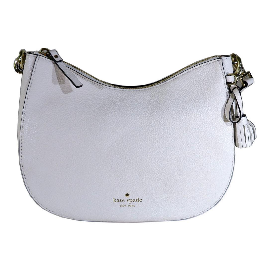 Kate Spade Hayes Street Small Aiden Cement White Leather Shoulder Crossbody