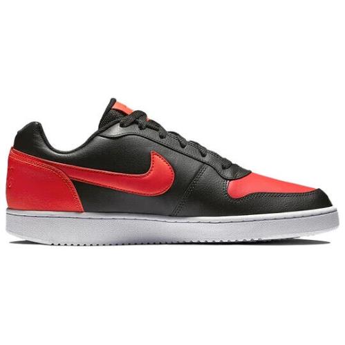 Nike Ebernon Low AQ1775-004 Men`s Black/red Leather Skateboard Shoes CLK679