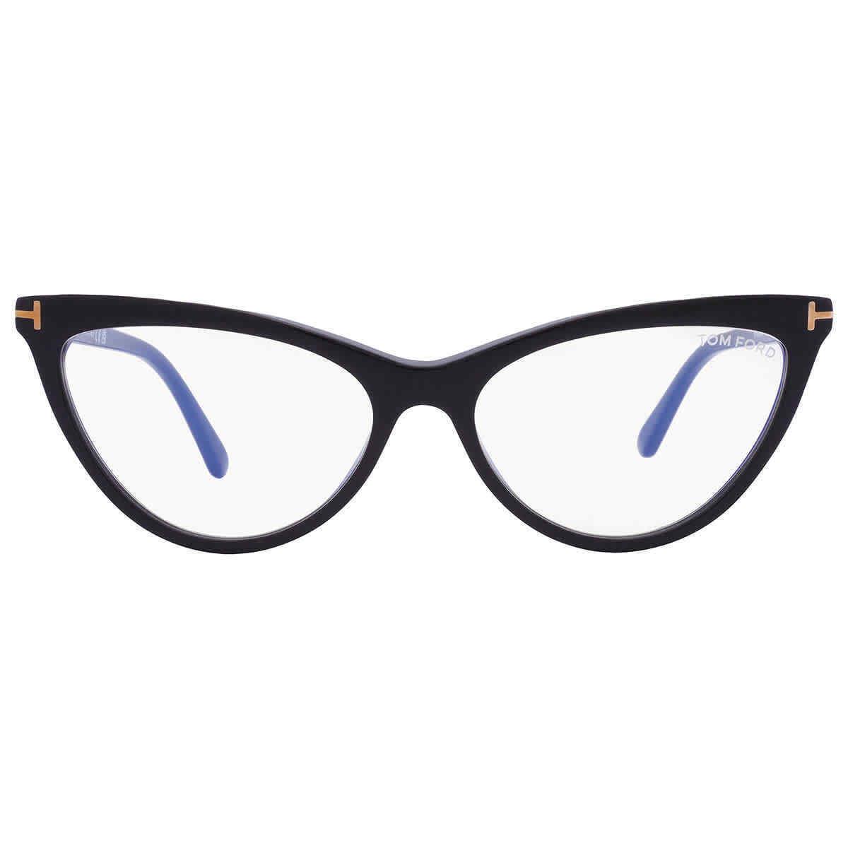 Tom Ford Blue Light Block with Grey Clip-on Cat Eye Ladies Eyeglasses FT5896-B