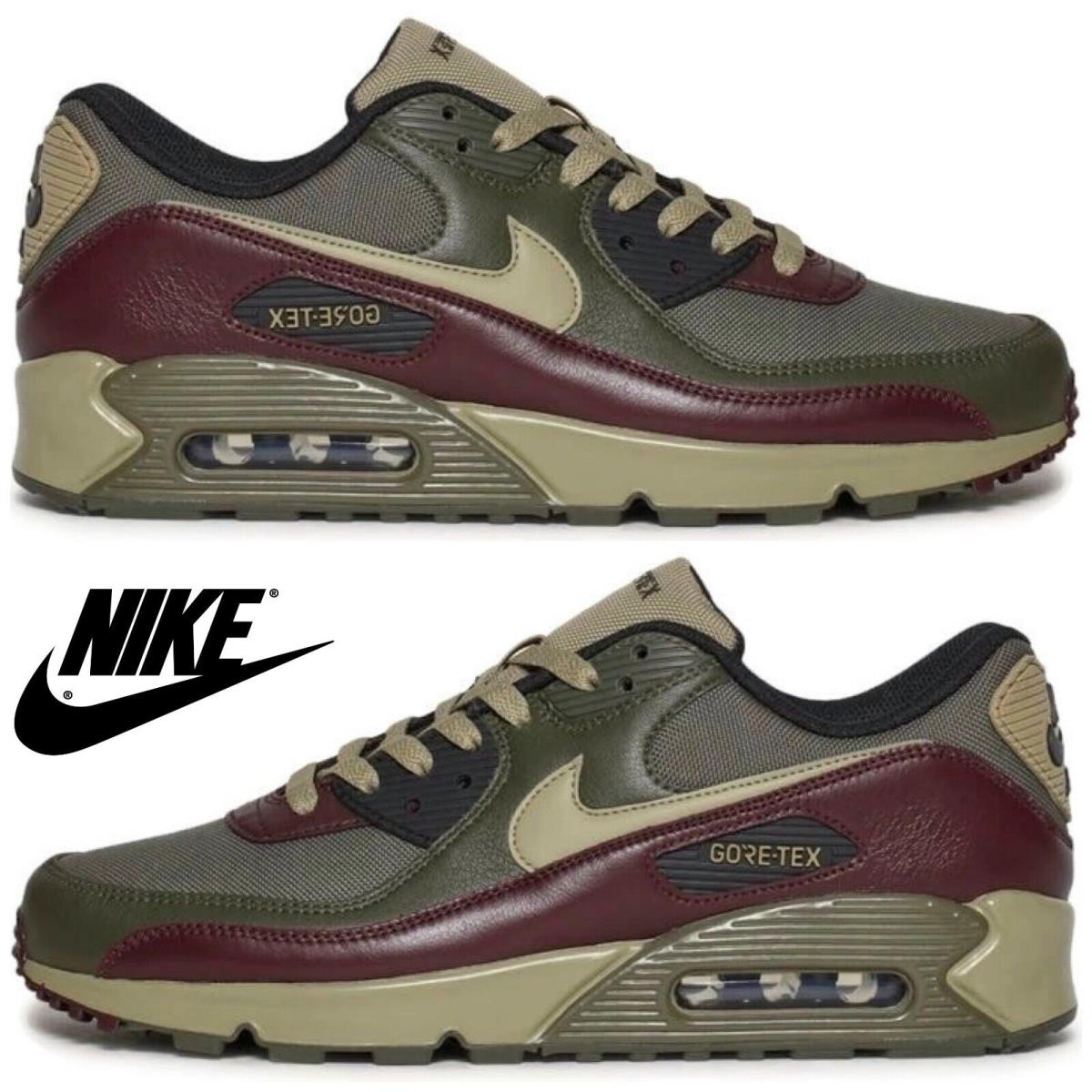 Nike Air Max 90 Gtx Men`s Sneakers Comfort Casual Sport Shoes Olive Khaki