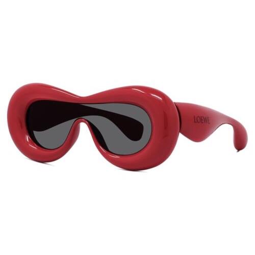 Loewe Sunglasses LW 40099I 66A Inflated Cat Eye Red Dark Gray Women