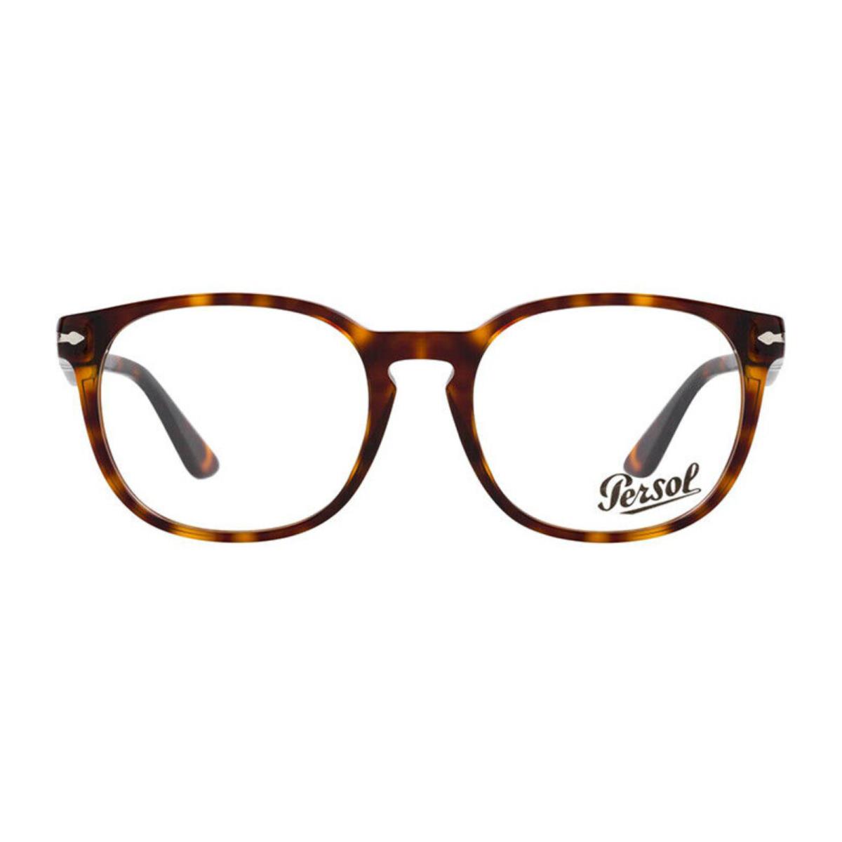 Classic Persol Eyeglasses 3283-V 24 52-19 145 Brown Tortoise Silver Frames