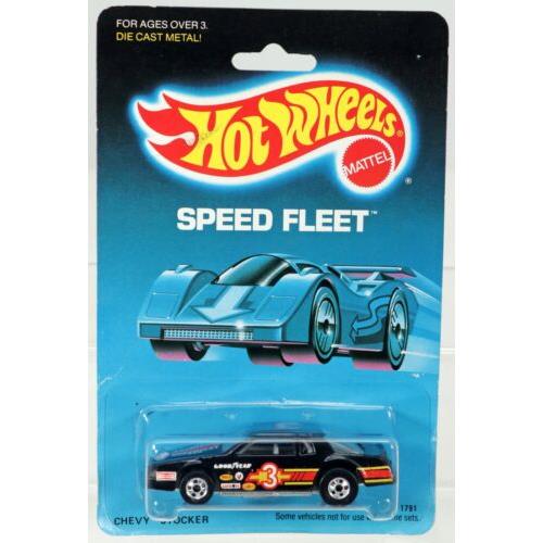 Vintage Hot Wheels Chevy Stocker Speed Fleet Series 1791 Nrfp 1988 Black 1:64