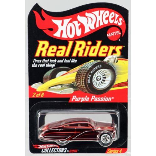 Hot Wheels Purple Passion Real Riders Series 4 H2929 Nrfp 2004 Red 1:64