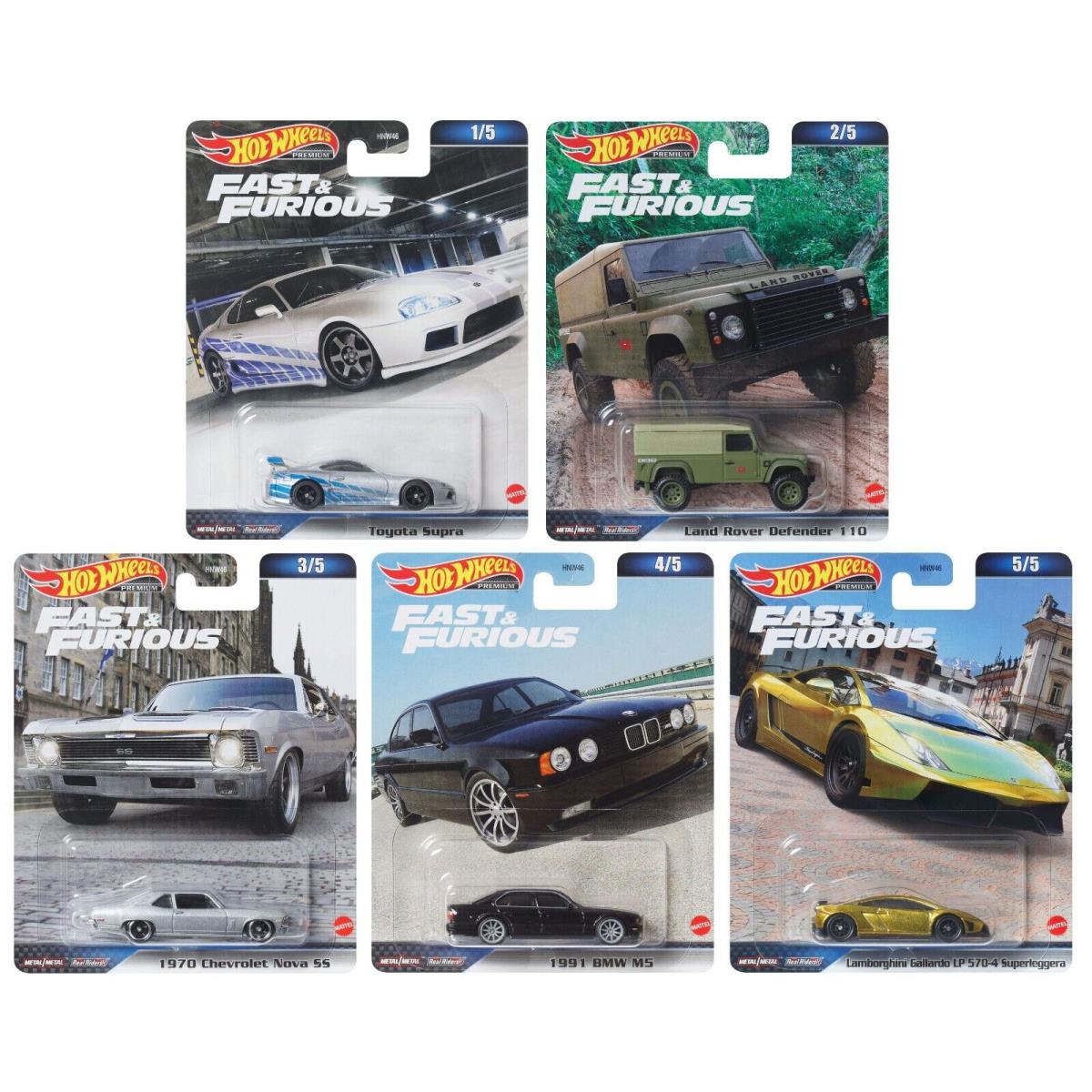 Hot Wheels Premium 1/64 - Fast Furious 2023 - Set of 5 - HNW46-956D - In Stock