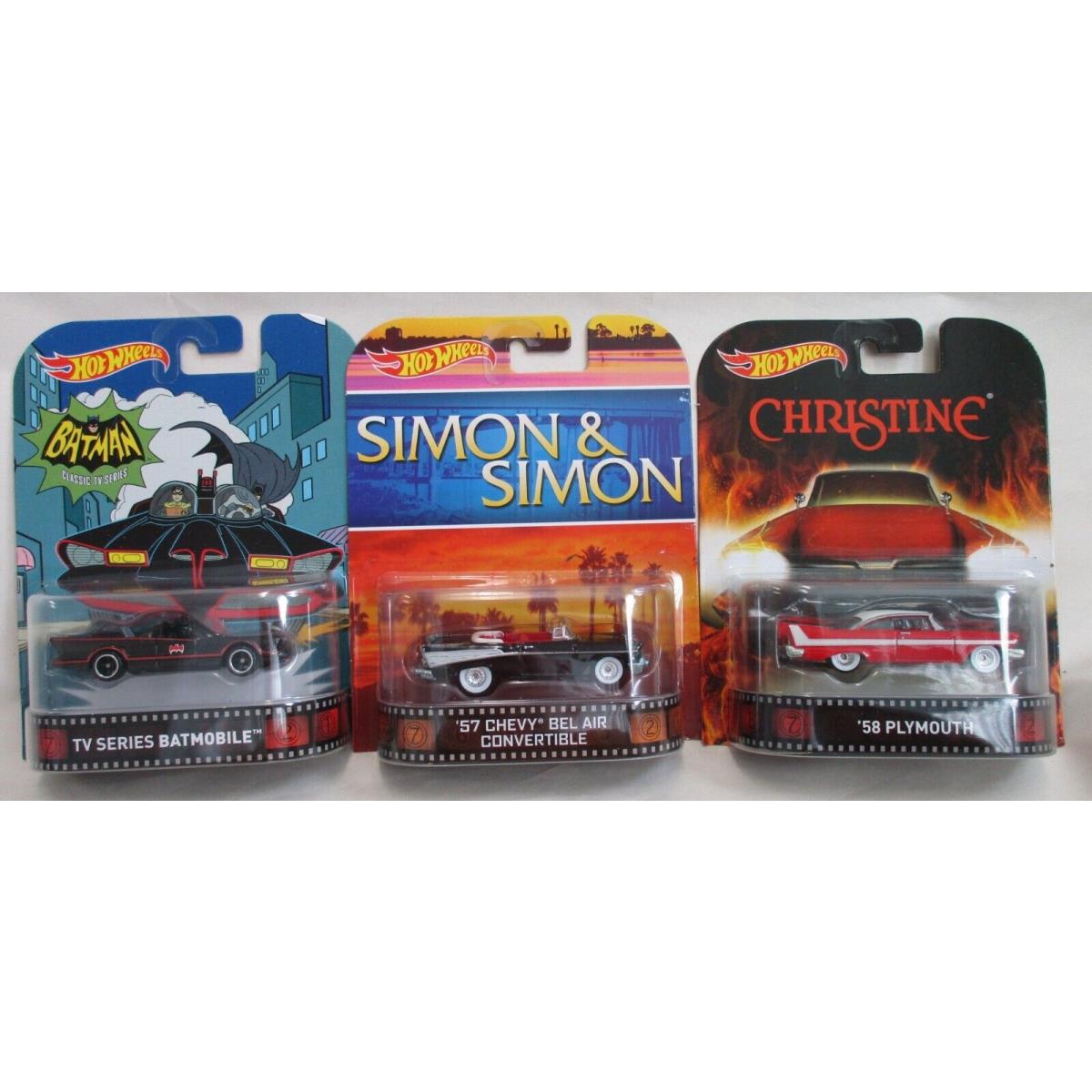 3 Hot Wheels Retro Entertainment Cars Nip 1:64 Scale