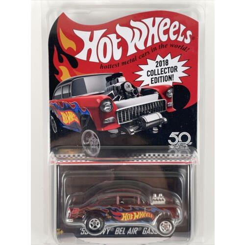 2018 Hot Wheels Kmart Mail In 55 Chevy Bel Air Gasser Red Real Riders