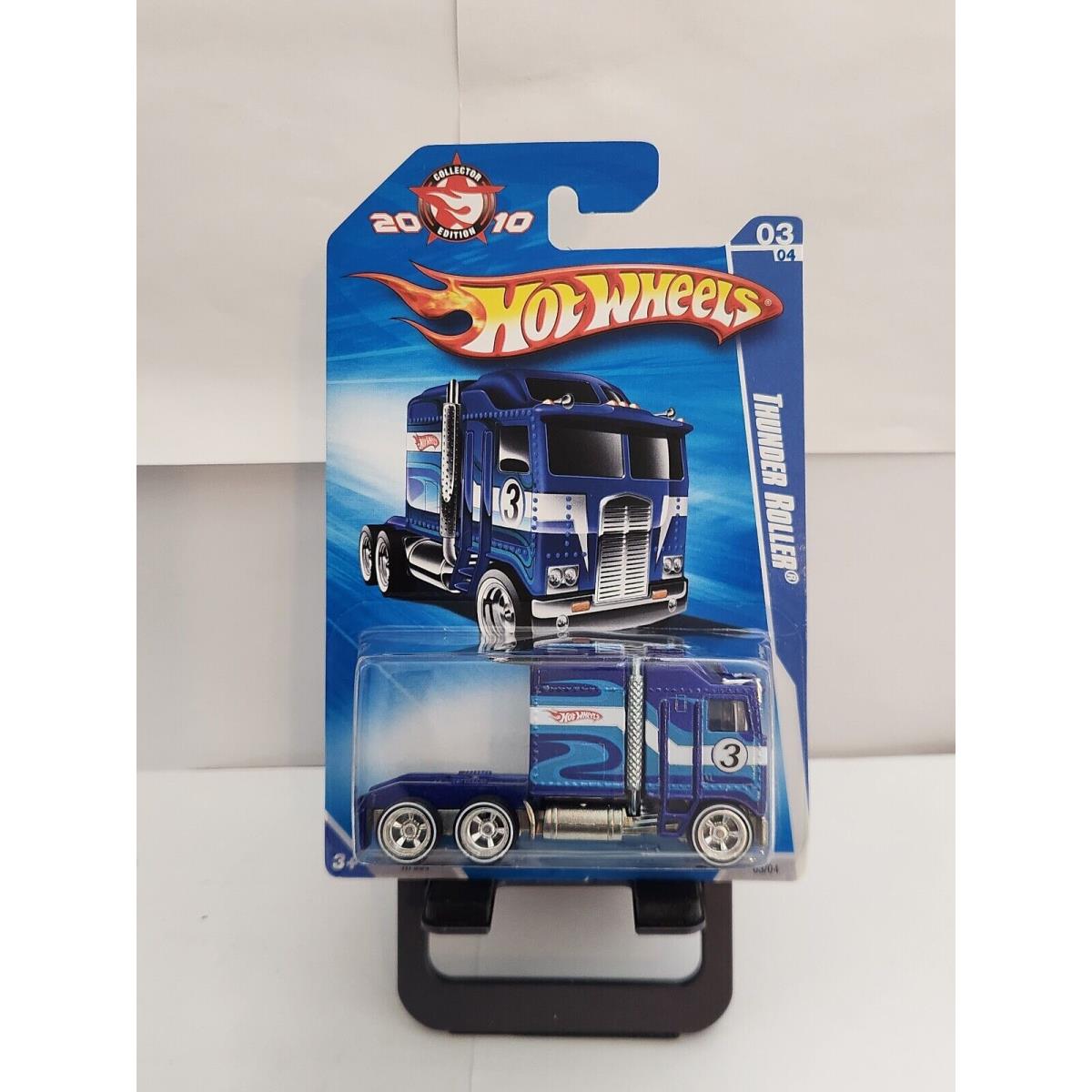 Hot Wheels 2010 Collector Edition Promo Thunder Roller Blue w/ Real Riders L85