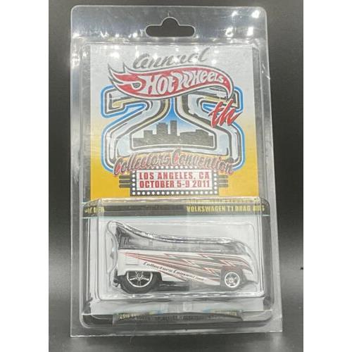 2011 Hot Wheels White Volkswagen T1 Drag Bus 25th Lax Convention 00231/03500 VW