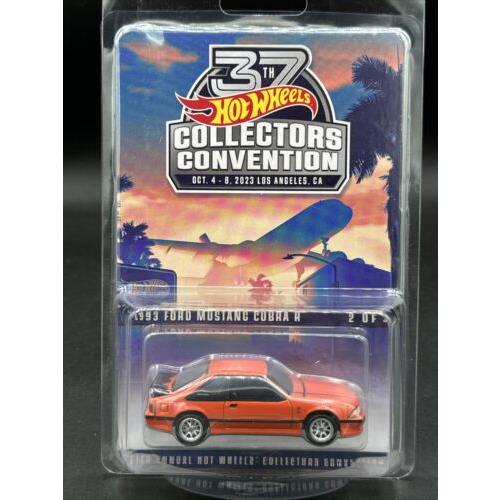 2023 Hot Wheels Orange 1993 Ford Mustang Cobra R 37th Convention Lax PI