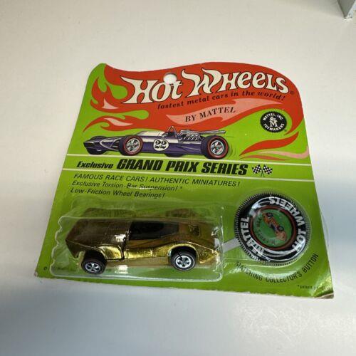 Vintage Redline Hot Wheels Mclaren M6A Gold Yellow Blister Noc BP Htf