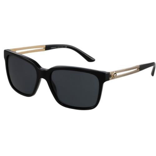 Versace 0VE4307 GB1/87 Black/grey Square 58MM Men`s Sunglasses