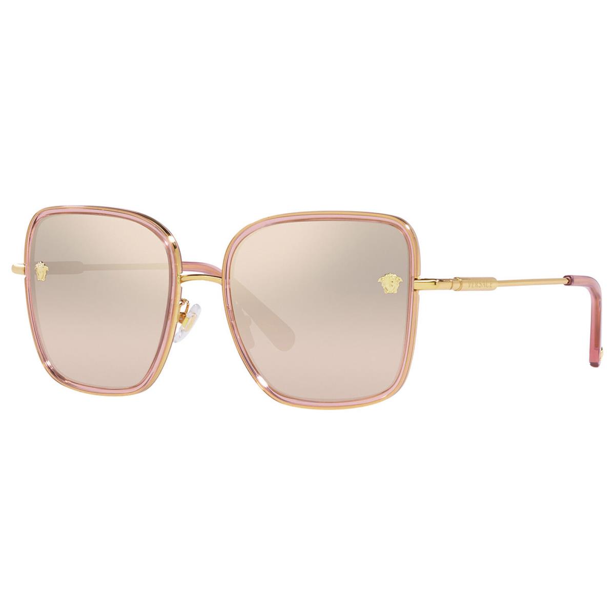 Versace Women`s Transparent Pink Square Sunglasses - VE2247D 14837I 57 - Italy