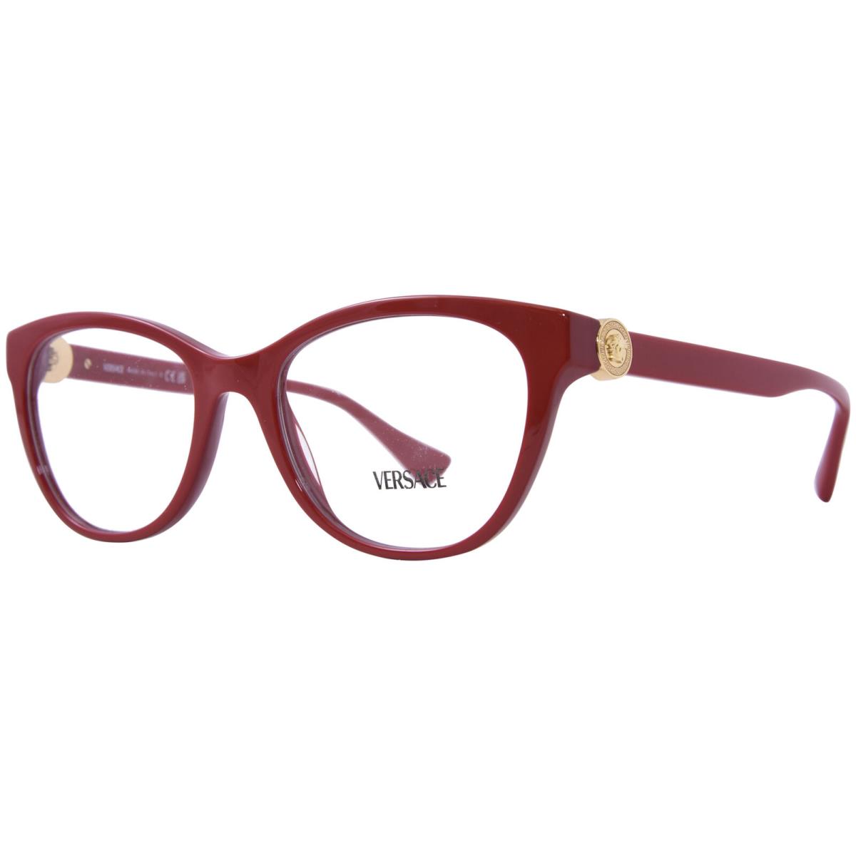 Versace VE3330 5388 Eyeglasses Frame Women`s Parade Red Full Rim Cat Eye 55mm