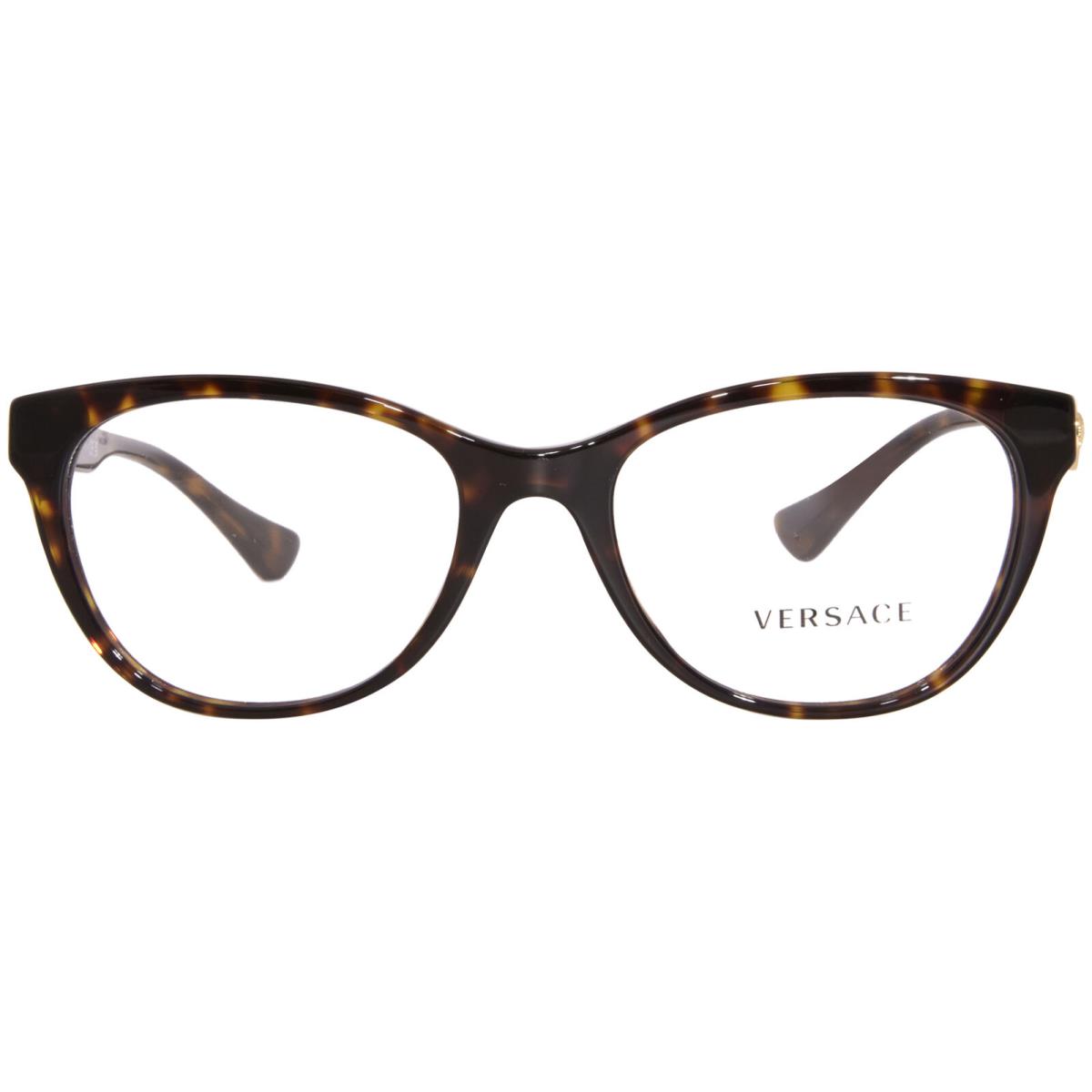 Versace VE3330 108 Eyeglasses Frame Women`s Havana Full Rim Cat Eye 53mm