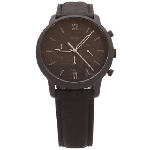 Fossil Men`s Neutra FS5503 FS/5503 Black Leather Chronograph Analog Watch