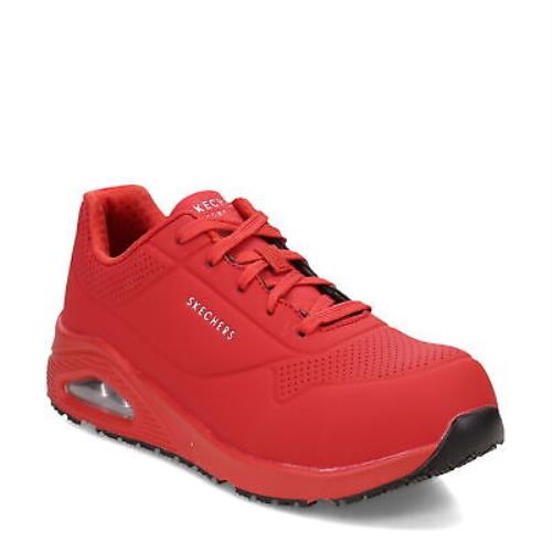 Women`s Skechers Work: Uno SR - Deloney Work Shoe 108101-RED Red Synthetic