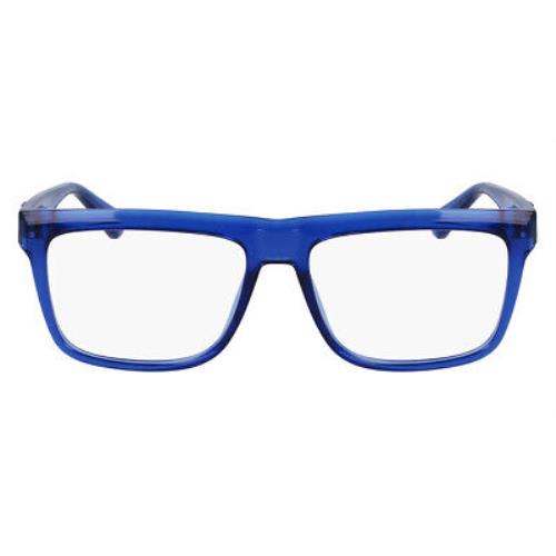 Calvin Klein Ckj Eyeglasses Men Blue 56mm - Frame: Blue, Lens: