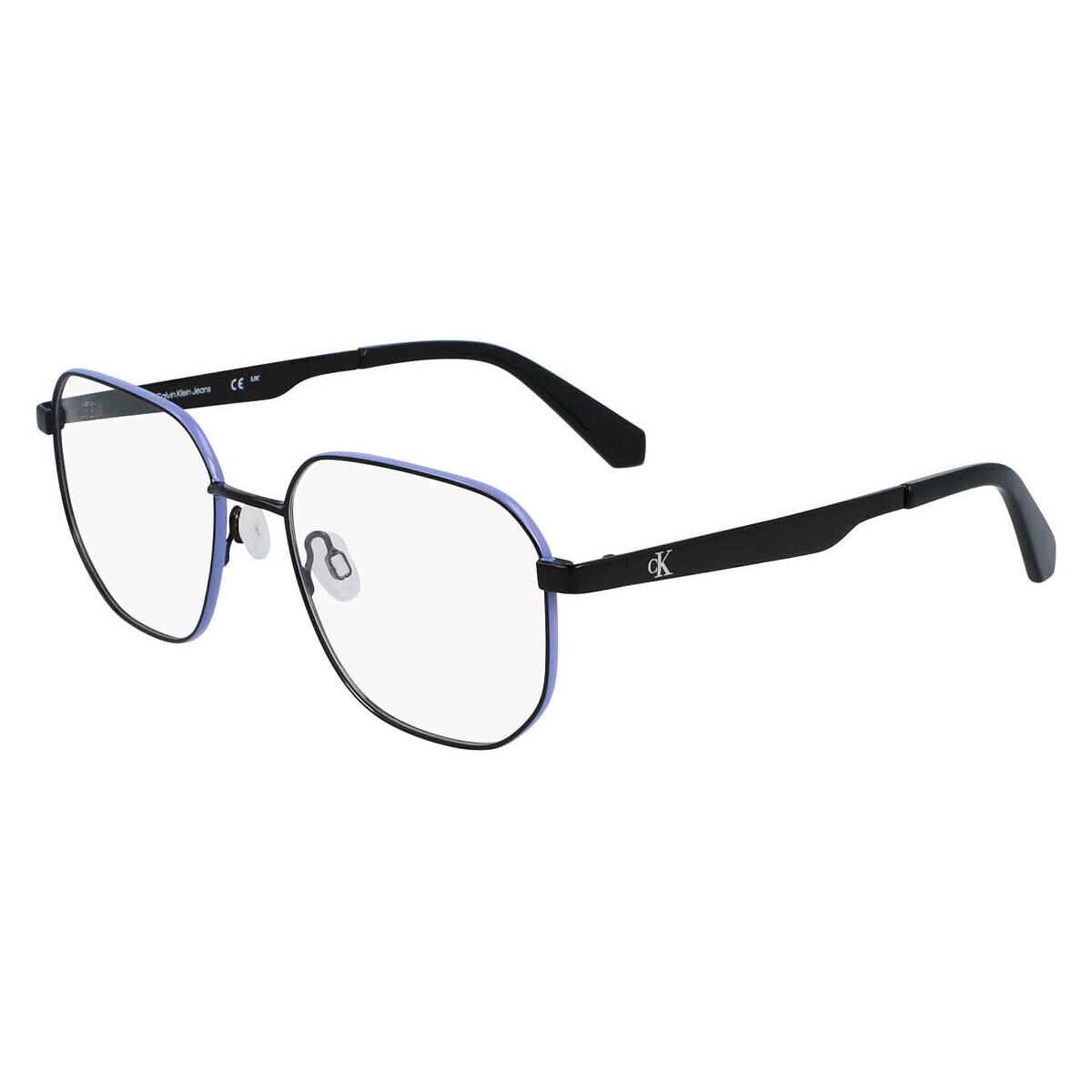 Calvin Klein Ckj Eyeglasses Unisex Black/lilac 53mm - Frame: Black/Lilac, Lens: