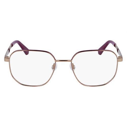 Calvin Klein Ckj Eyeglasses Unisex Amber Gold/purple 53mm