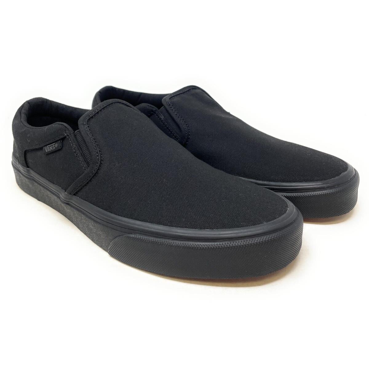Size 9 US - Vans Men`s Asher Slip-on Shoes Canvas Black/black - Black