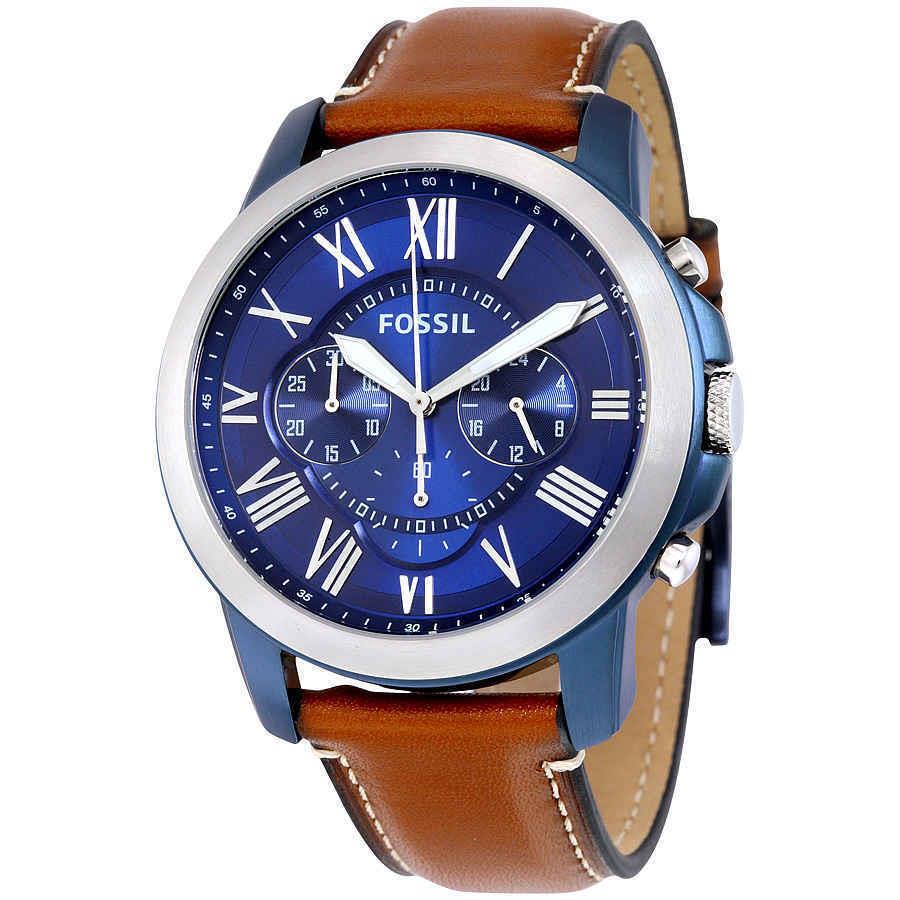 Fossil Grant Chronograph Blue Dial Men`s Watch FS5151