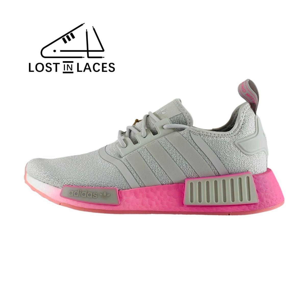 Adidas NMD_R1 Grey Bliss Pink Sneakers Shoes GW9462 Women`s Sizes - Gray