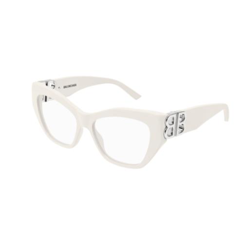 Balenciaga BB0312O 003 White Cat Eye Women`s Eyeglasses