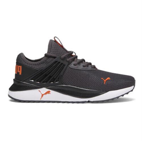 Puma Pacer Future Wide Running Mens Black Grey Orange Sneakers Athletic Shoes - Black, Grey, Orange