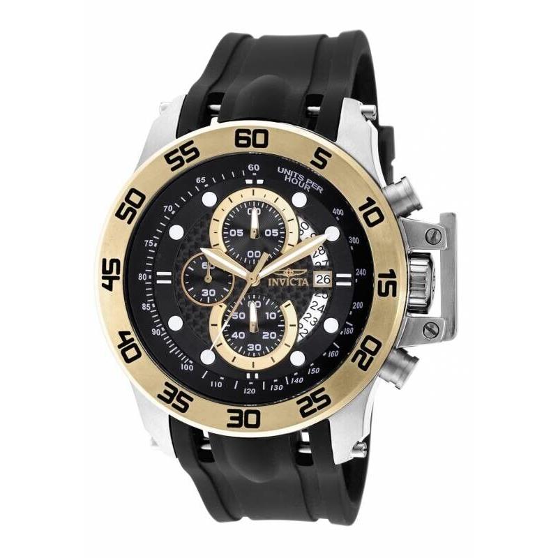 Invicta I-force Chronograph Black Carbon Fiber Dial Black Polyurethane Men`s