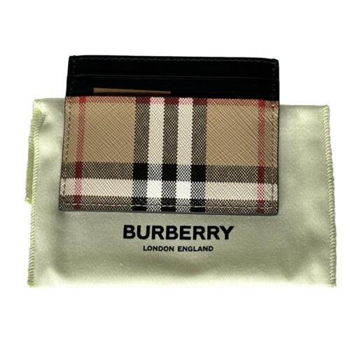 Burberry Vintage Check Archive Beige/black Leather Card Case 80580111