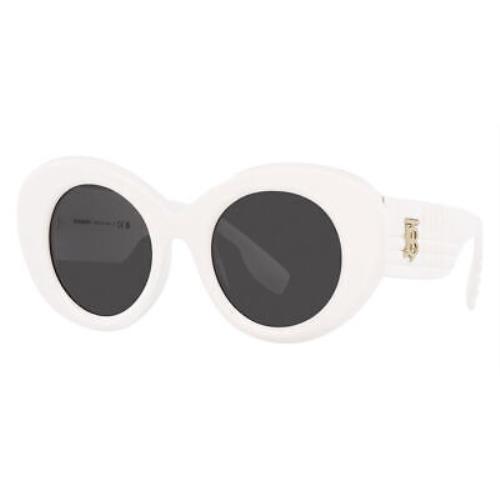 Burberry BE4370U-300787-49 White Sunglasses