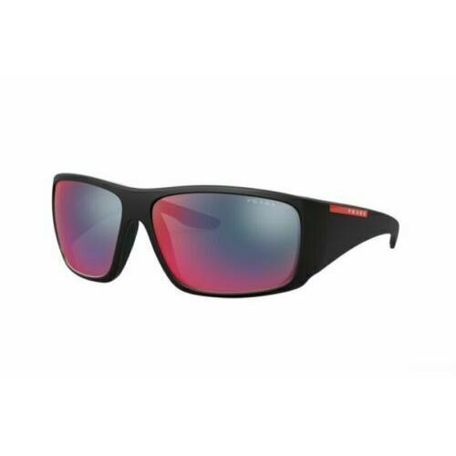 Prada Sport Linea Rossa Sunglasses PS 04VS 1BO9Q1 Black/bluered Mirror