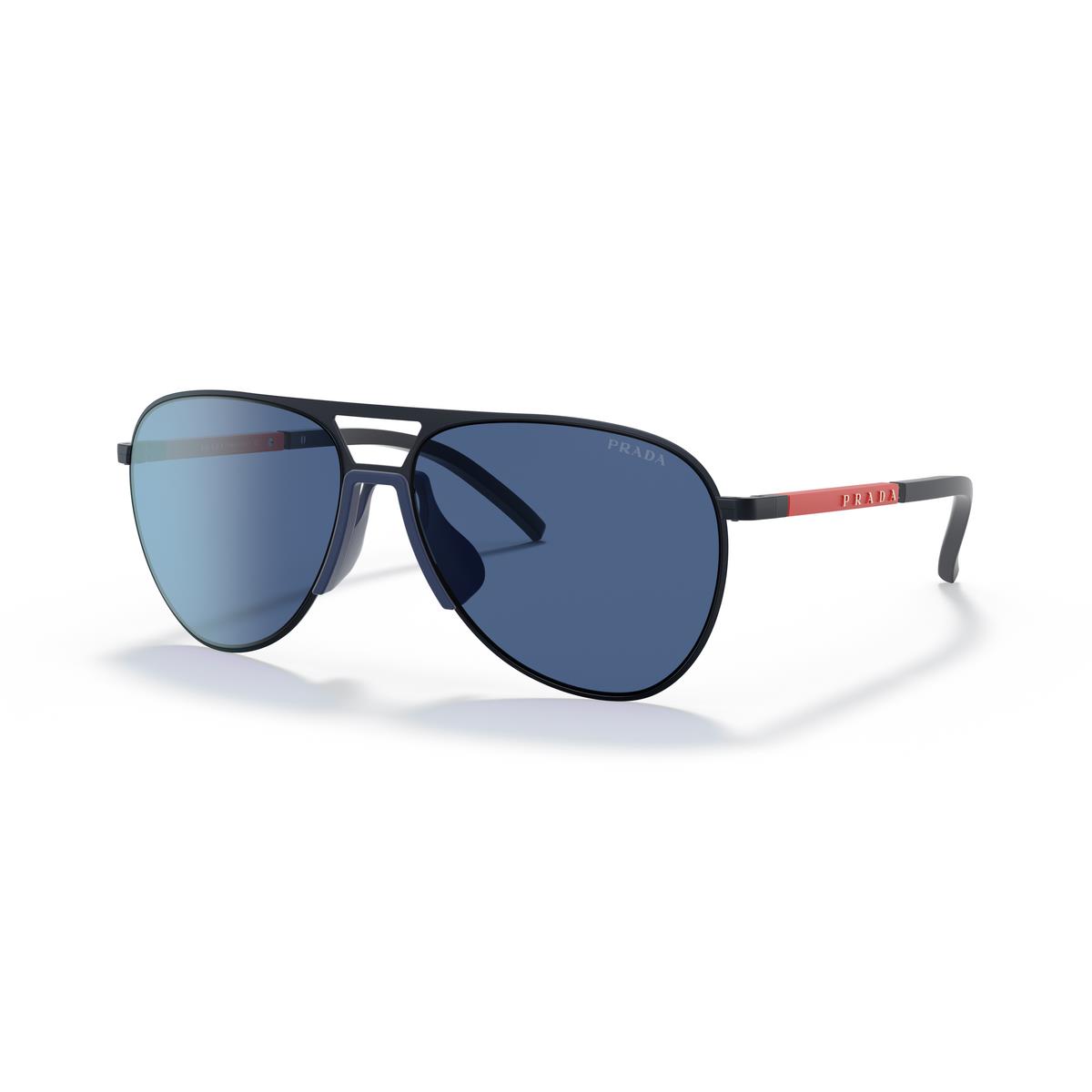 Prada Sport PS 51XS 06S07L Sunglasses Matte Blue Frame Blue Lenses 59mm