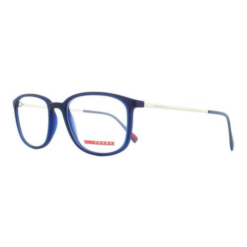 Prada Sport Eyeglasses PS03HV U631O1 53 Transparent Blue Rubber Men