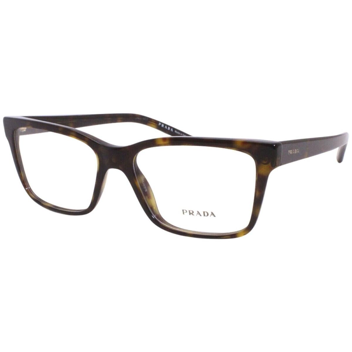 Prada PR17VVF 2AU1O1 54 Eyeglasses Women`s Havana/gold Full Rim Optical Frame