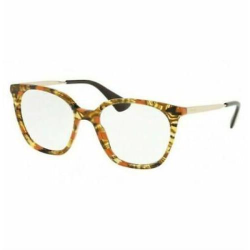 Prada Eyeglasses PR11TV KJN1O1 51 Striped Brown / Orange 51-17-140