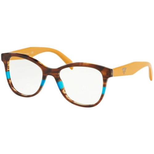 Prada EyewearPR12TV 2581O1 51 Striped Brown Azure 258-1O1 Eyeglasses