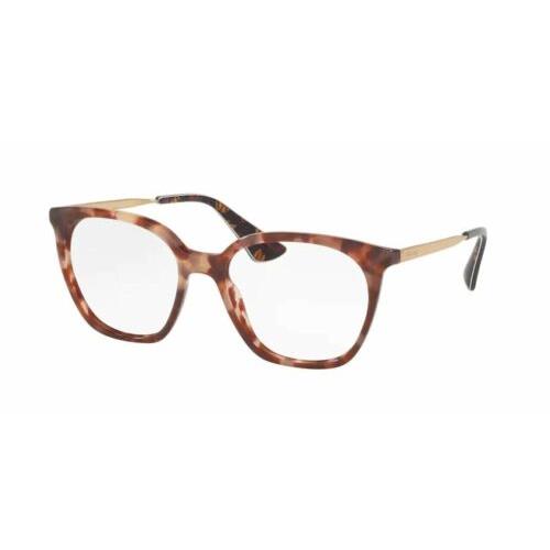 Prada PR 11TV UE01O1 Pink Havana Square Women`s 53 mm Eyeglasses