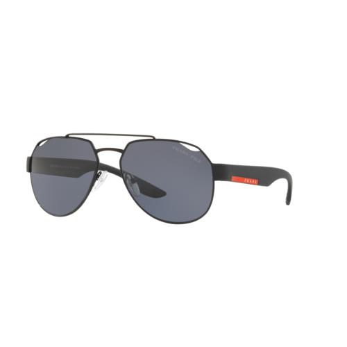 Prada Sport Sunglasses PS57US DG05Z1 59mm Black Rubber / Polarized Grey Lens