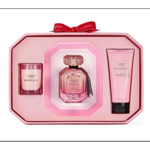 Victoria`s Secret 2022 Bombshell Luxe Fragrance Gift Set Perfume Candle Lotio N