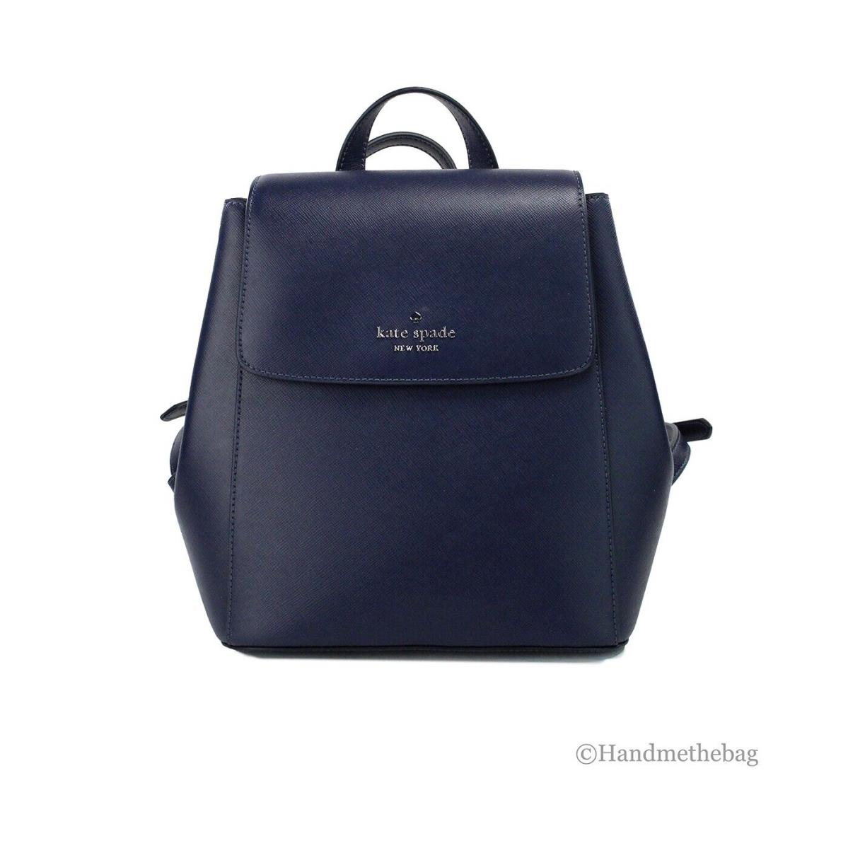 Kate Spade Madison Navy Saffiano Leather Medium Flap Shoulder Backpack Bag