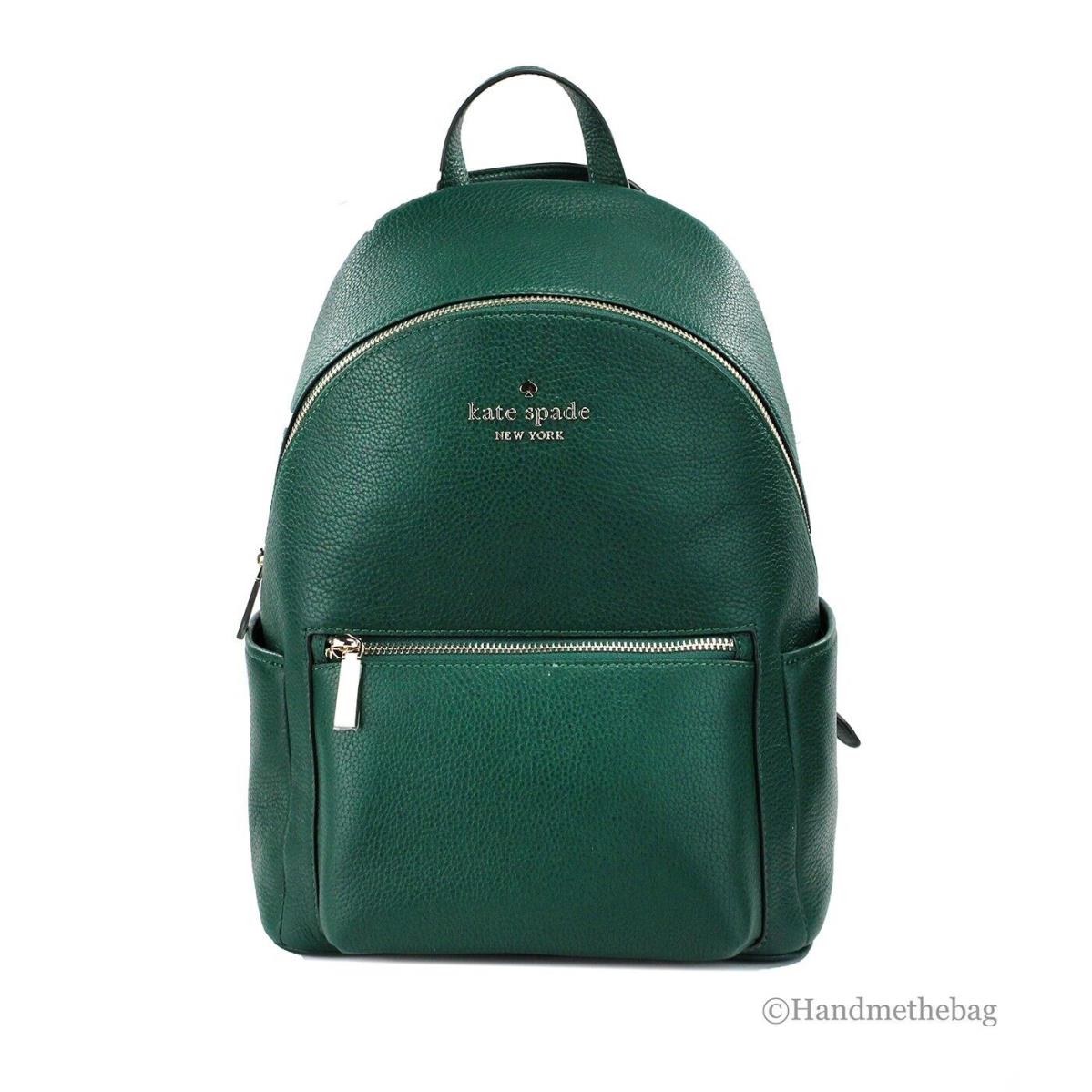 Kate Spade Leila Medium Deep Jade Pebbled Leather Dome Shoulder Backpack