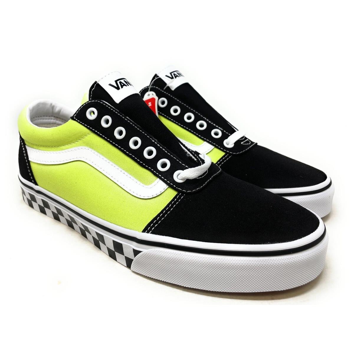 Vans Men`s Ward Skateboarding Shoes Checker Tape Black/sharp Green