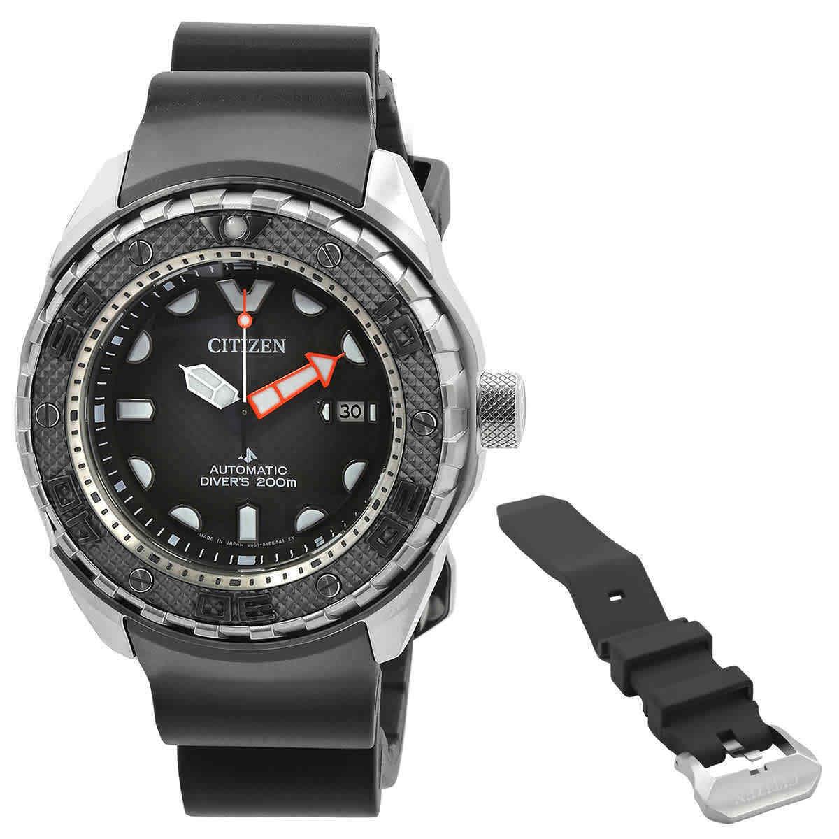 Citizen Promaster Automatic Black Dial Men`s Watch NB6004-08E - Dial: Gray, Band: Black, Bezel: Black, Gray