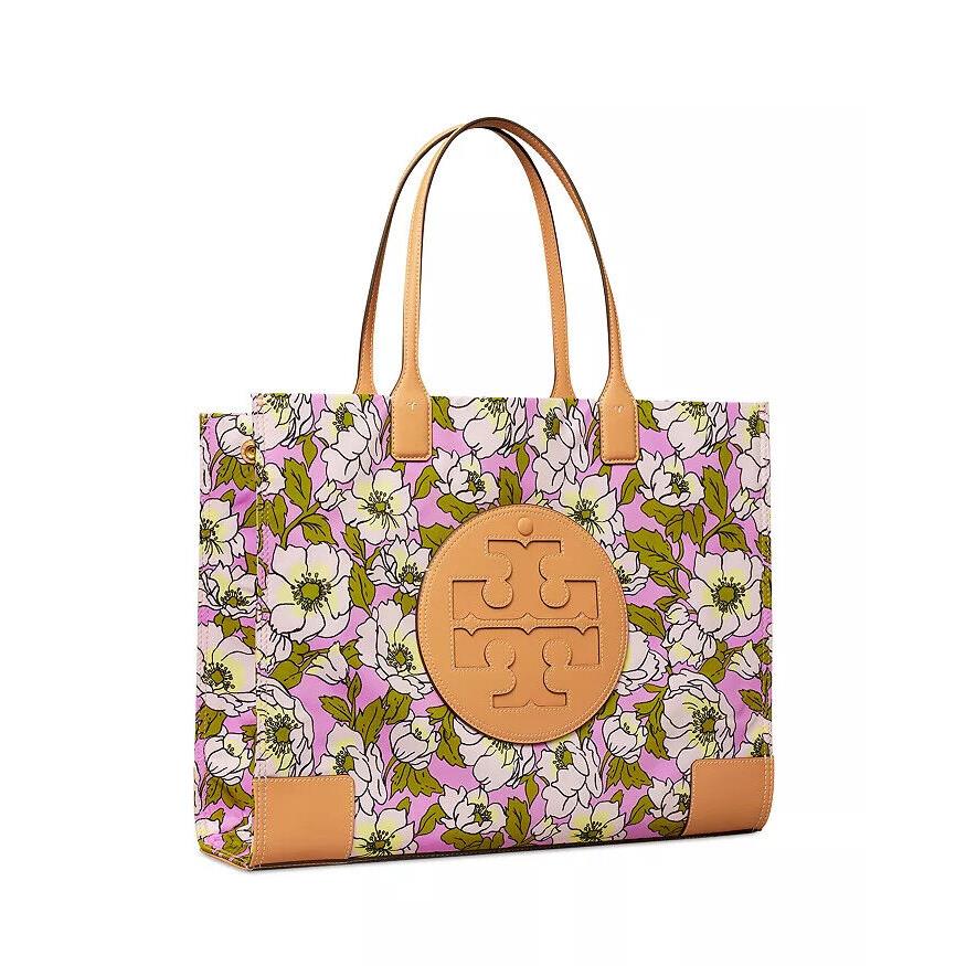 Tory Burch Ella Nylon Floral Aster Pink Tote Large Bag