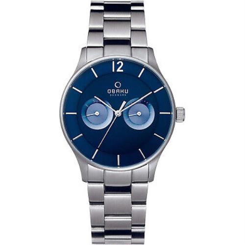 Obaku Men`s Classic Blue Dial Watch - V192GMCLSC