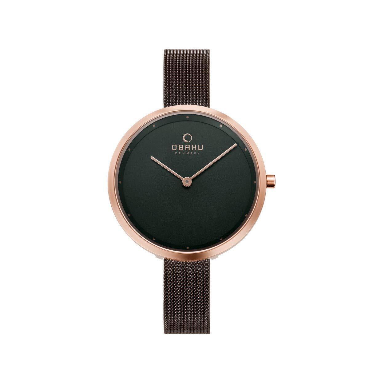 Obaku Denmark - Dok Walnut Stainless Steel Analog Quartz Watch 3 Atm