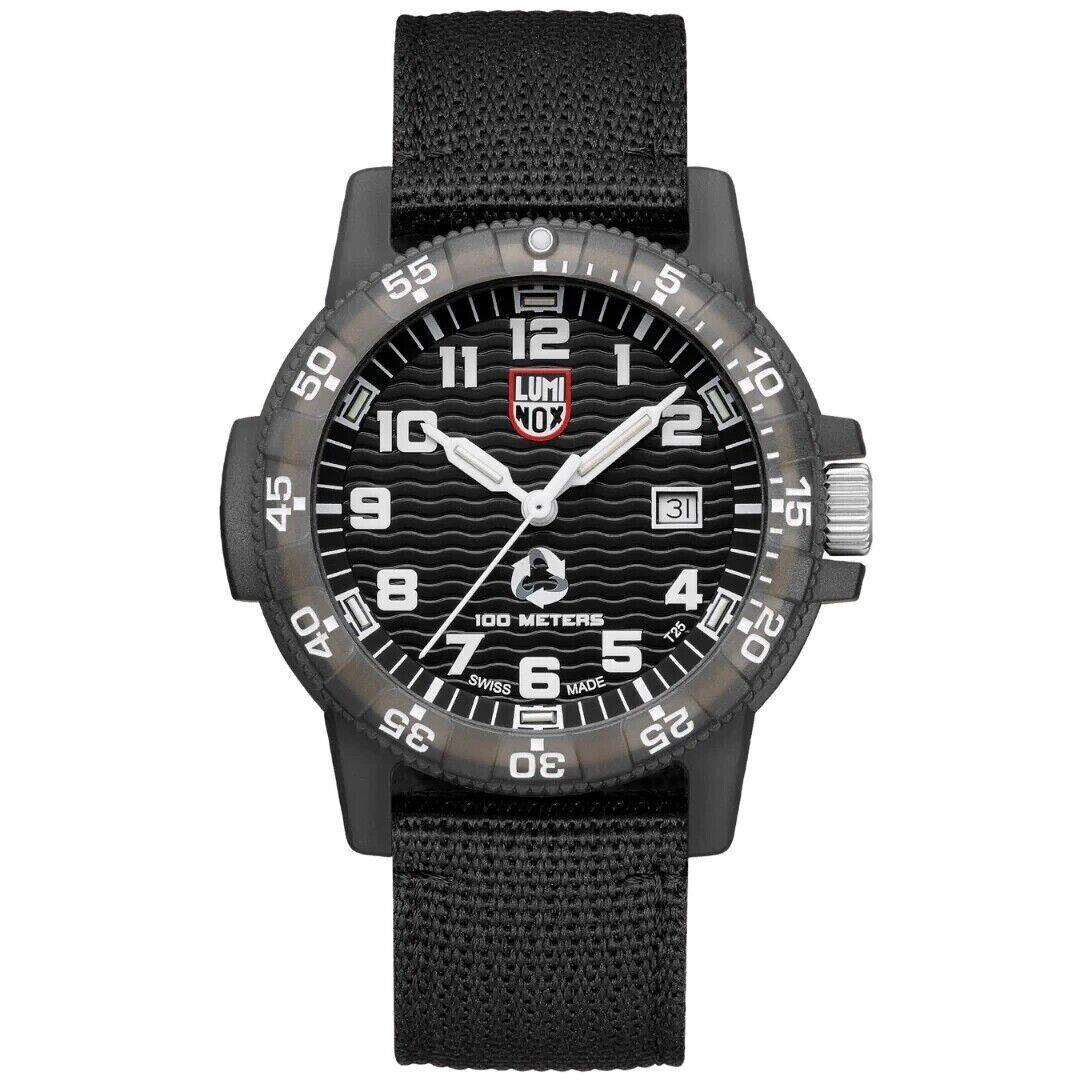 Luminox Men`s 44 mm Leatherback Sea Turtle Eco Case Swiss Black Strap Watch