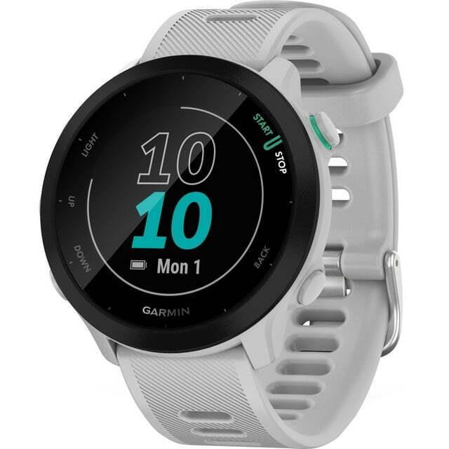 Garmin Forerunner 55 Gps Running Watch with Daily Suggested Workouts Bluetooth White